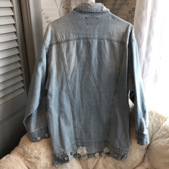 Oversized Ripped Jean Jacket - Picture 2 of 5